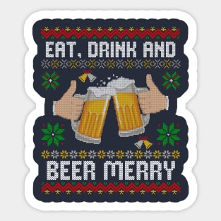 Eat, Drink and Beer Merry Sticker